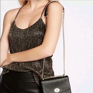 Express Black and Gold Shimmer Top